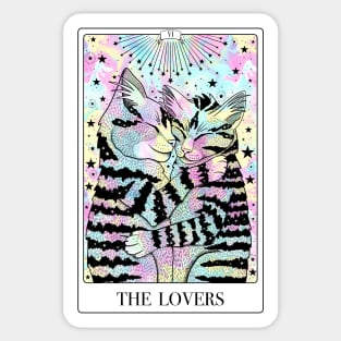 The Lovers Tarot Card with Pastel Marble Sticker